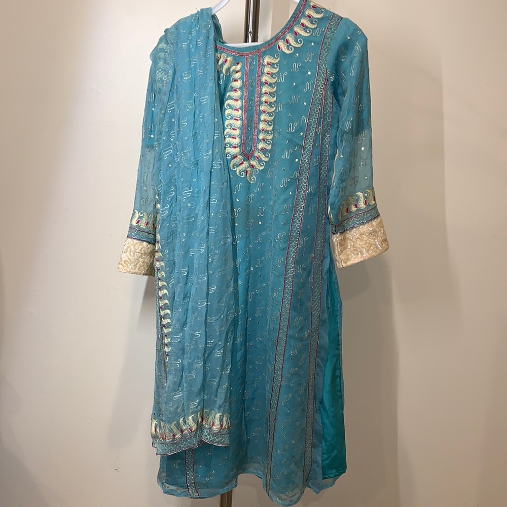 Pakistani style suit with Sharara